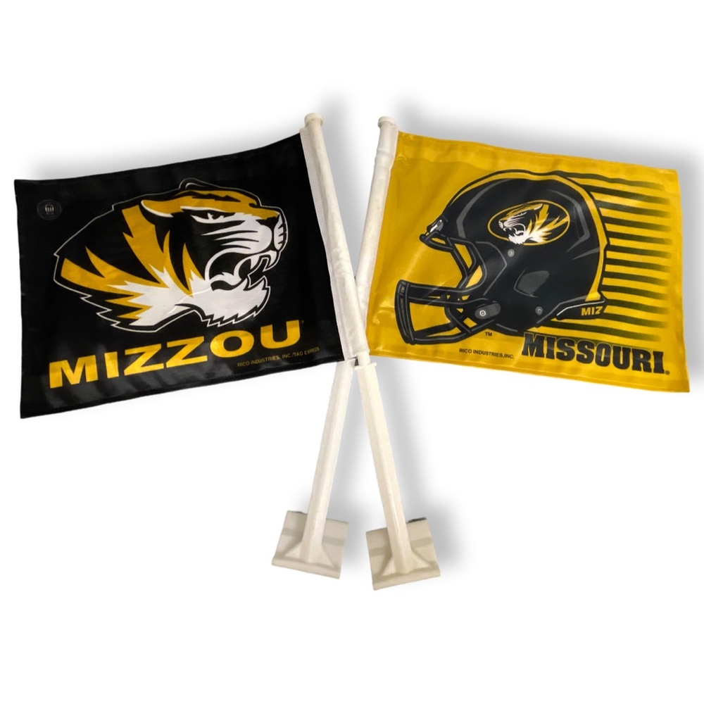 MIZZOU Tiger Football NCAA Tailgate Car-Two Sided Flags (Set of 2)